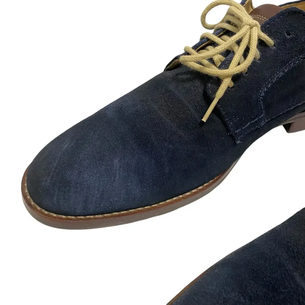 Johnston & Murphey Hartley Plain Toe Size 11 Blue Suede Dress Shoes